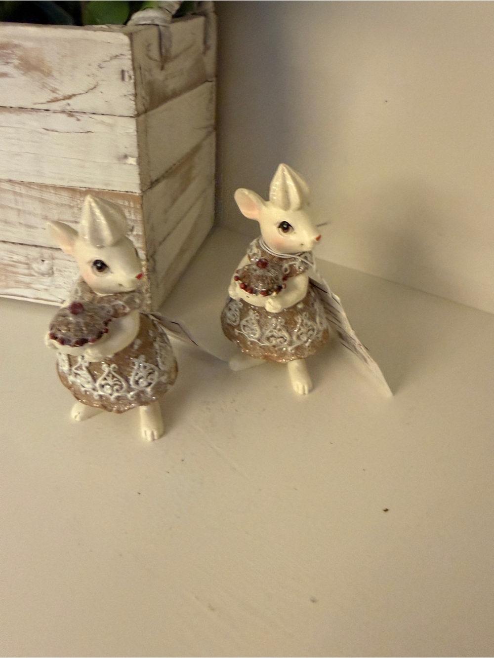 Regency International Christmas Gingerbread Mice Figurines Set of 2 4” Holiday